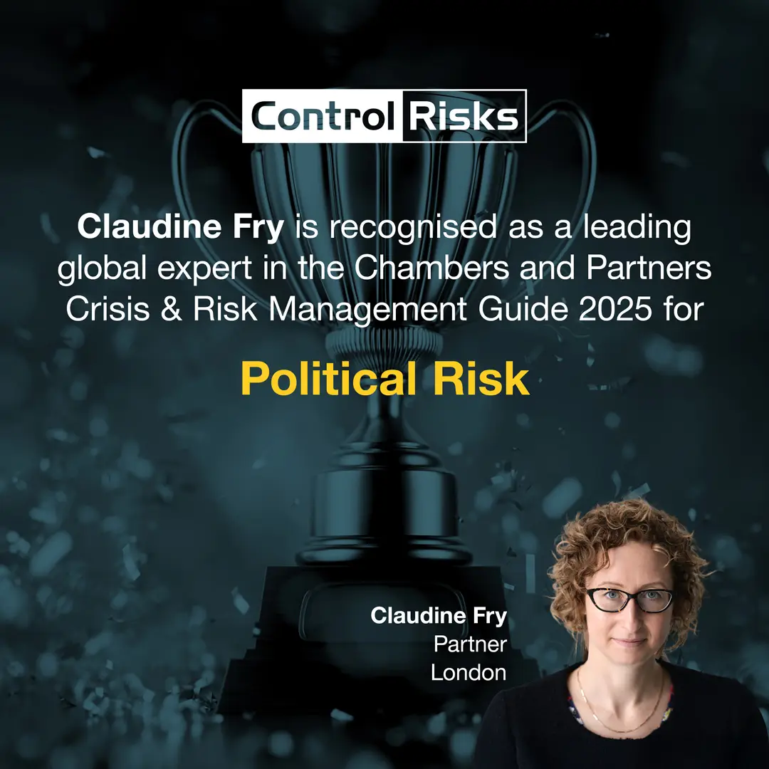 Claudine Fry recognised as a leading expert in political risk