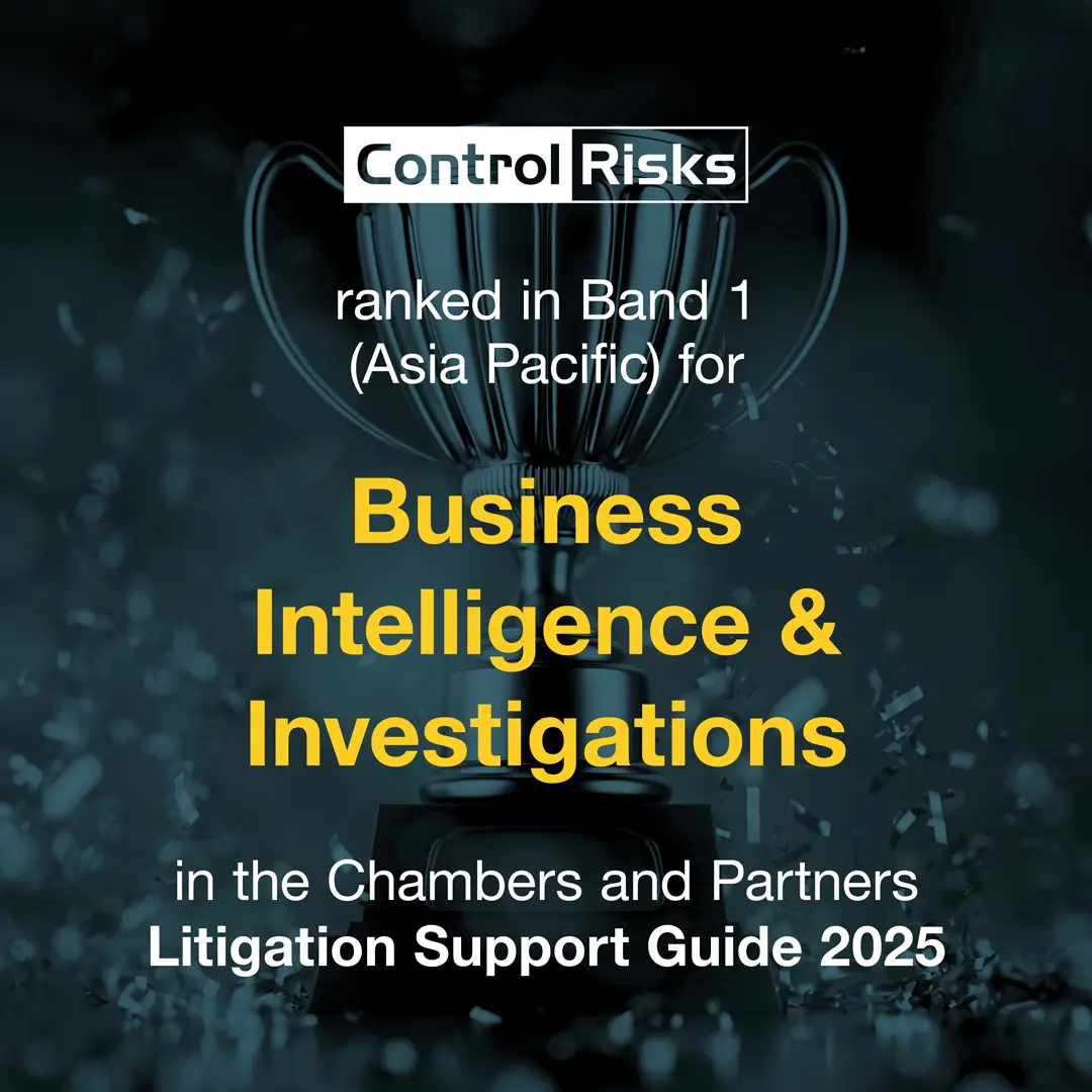 Recognised in Band 1 APAC for Business Intelligence and Investigations