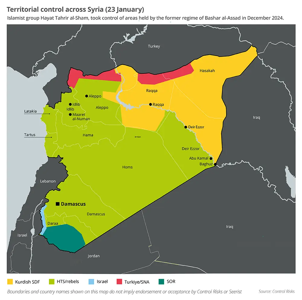 Territorial control across Syria