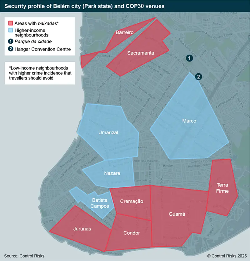 Security profile of Belem city and COP30 venues