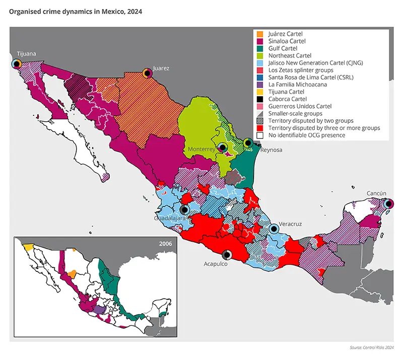 Organised crime dynamics in Mexico, 2024